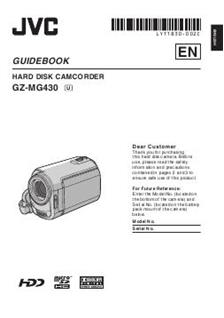 JVC GZ MG 430 manual. Camera Instructions.